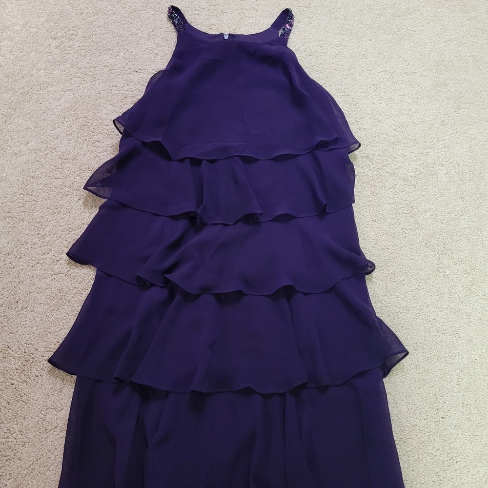 S.L. Fashions Layered Cocktail Dress, Purple, Size 12